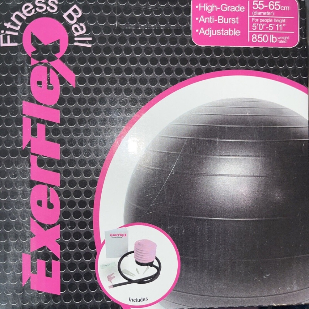 New PBLX Exerflex Fitness Exercise Ball With Pump NIB 55-65 cm - Picture 3 of 5